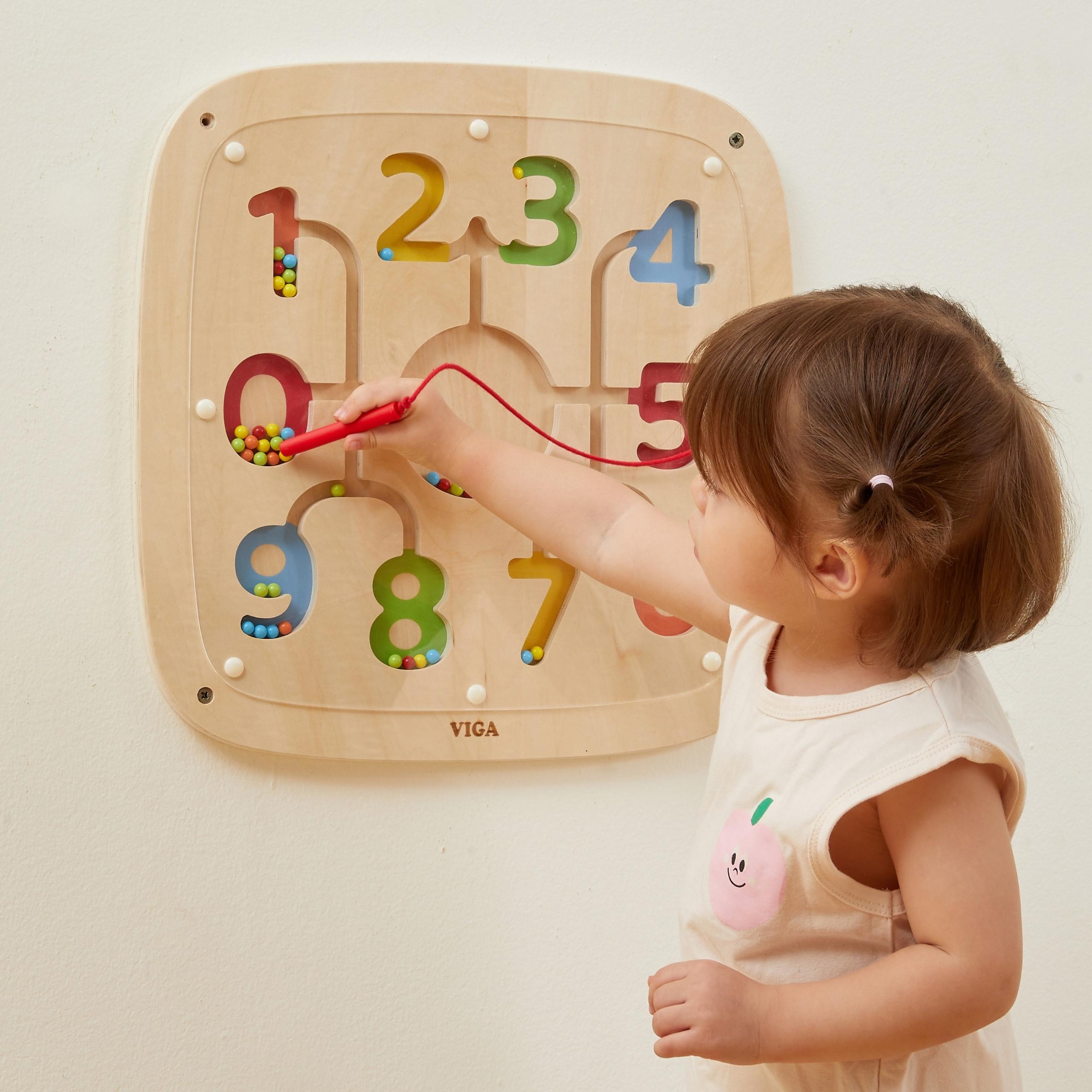 VIGA Drewniana Tablica Manipulacyjna Sensoryczna Nauka Liczenia Sorter