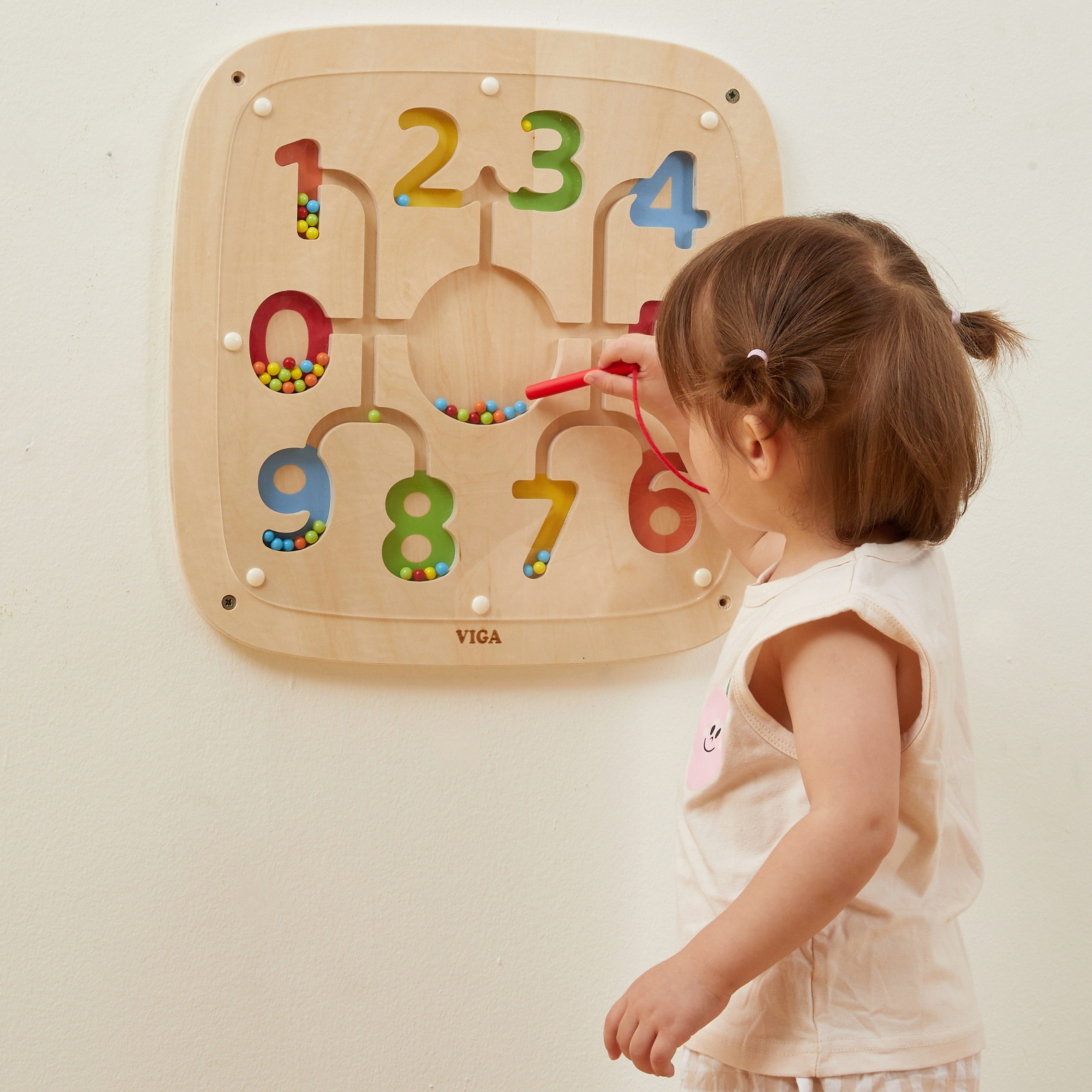 VIGA Drewniana Tablica Manipulacyjna Sensoryczna Nauka Liczenia Sorter